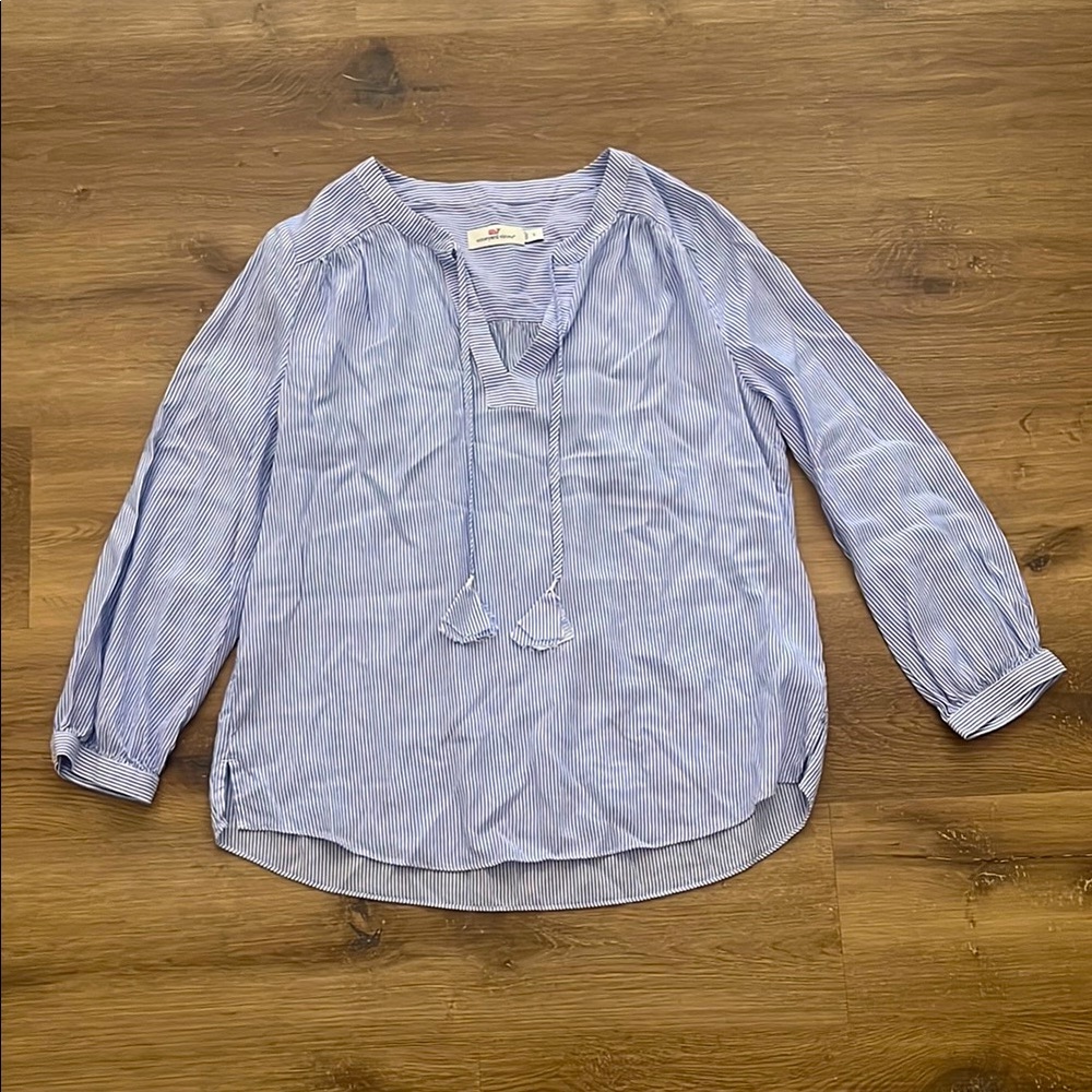 Vineyard Vines Blue Striped Blouse Elegant Top